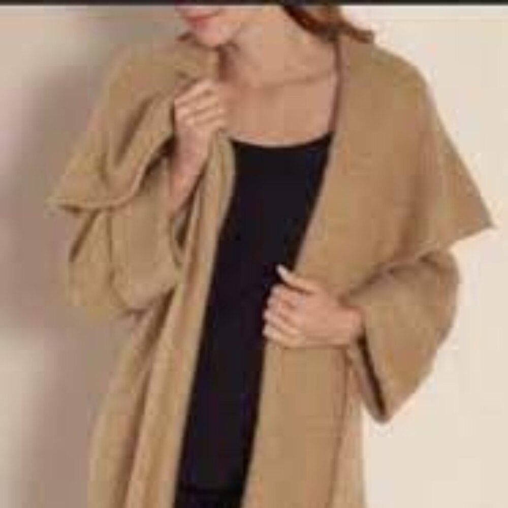 Soft Surroundings Telluride Topper Camel Cardigan Sweater M